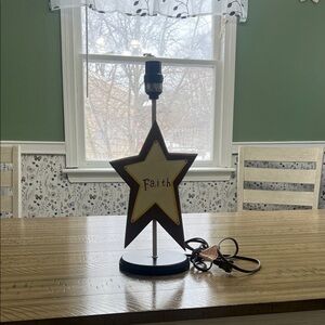 Star Shaped Table Lamp with Faith Design